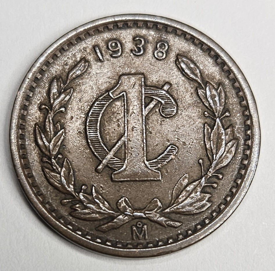 1938 Mexico 1 One Centavo - Circulated Mexican Bronze World Coin