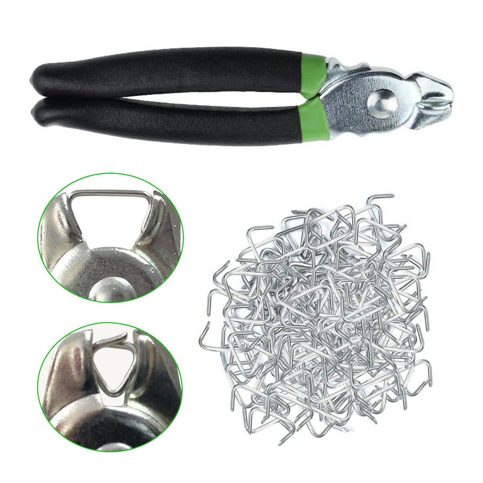Hog Ring Pliers Kit With 200Pcs Rings Tool Set For Seat Cover Upholstery Durable