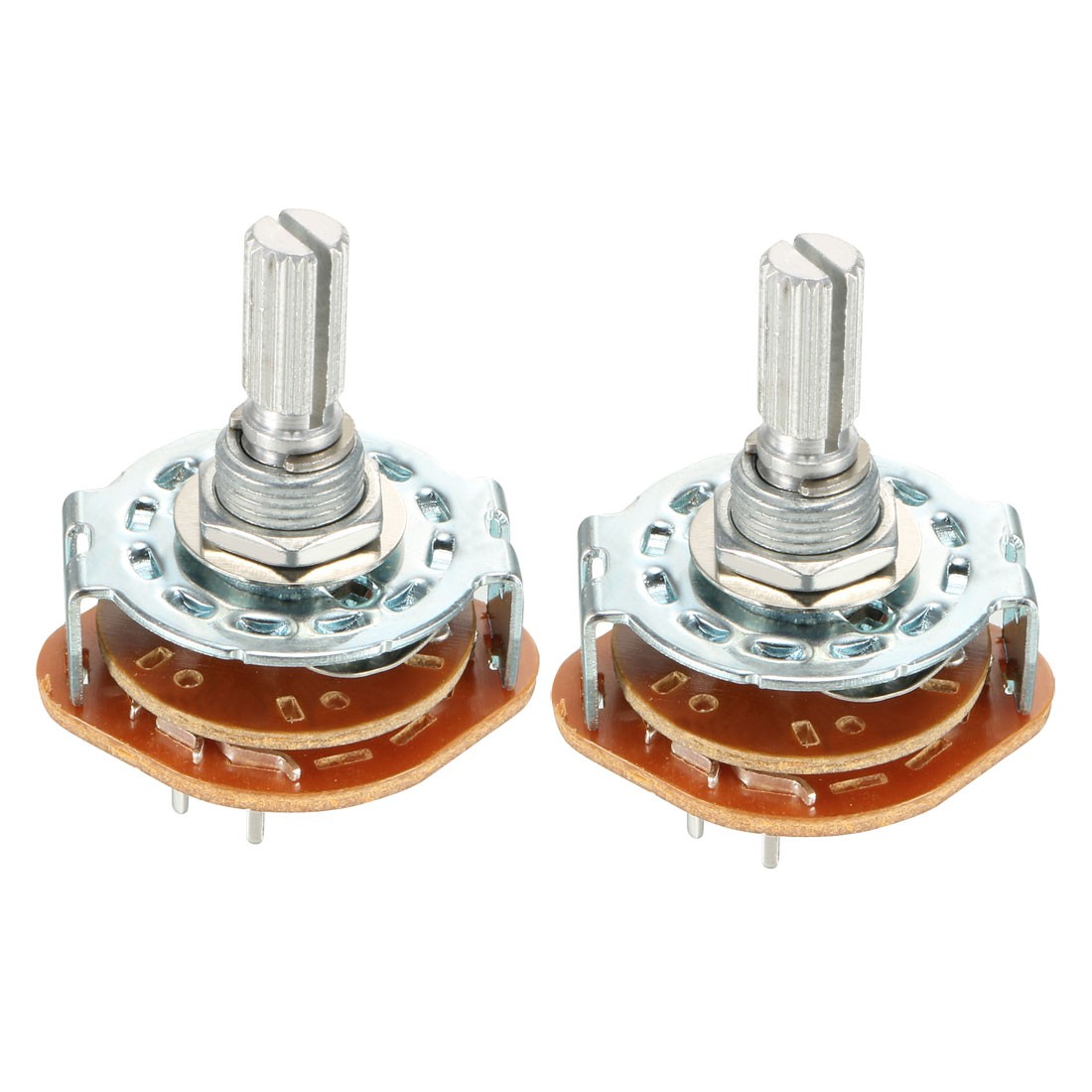 2pcs 2P4T 2 Pole 4 Place 1Deck Band Channel Rotary Switch Selector