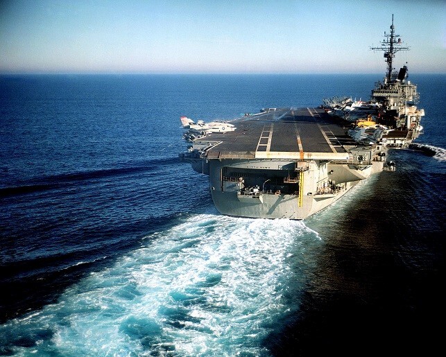 U.S. Navy Aircraft Carrier USS KITTY HAWK (CV 63) underway at sea 8x10 Photo 165