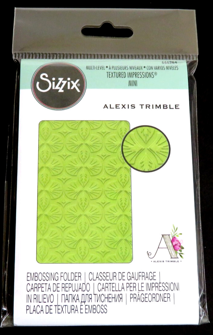 NEW Sizzix DECO LEAVES Textured Impressions Mini Embossing Folder 666264
