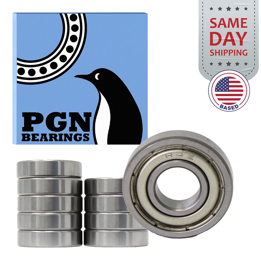 (10) R4-ZZ Premium Metal Shield Ball Bearing C3, 1/4"x5/8"x0.196", R4z