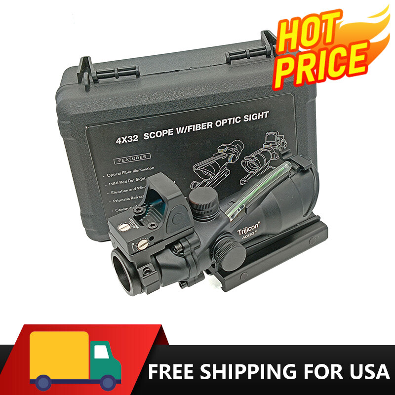 ACOG New TA31 4X32 Fiber Green dot sight Optics Scope Chevron reticle  copy