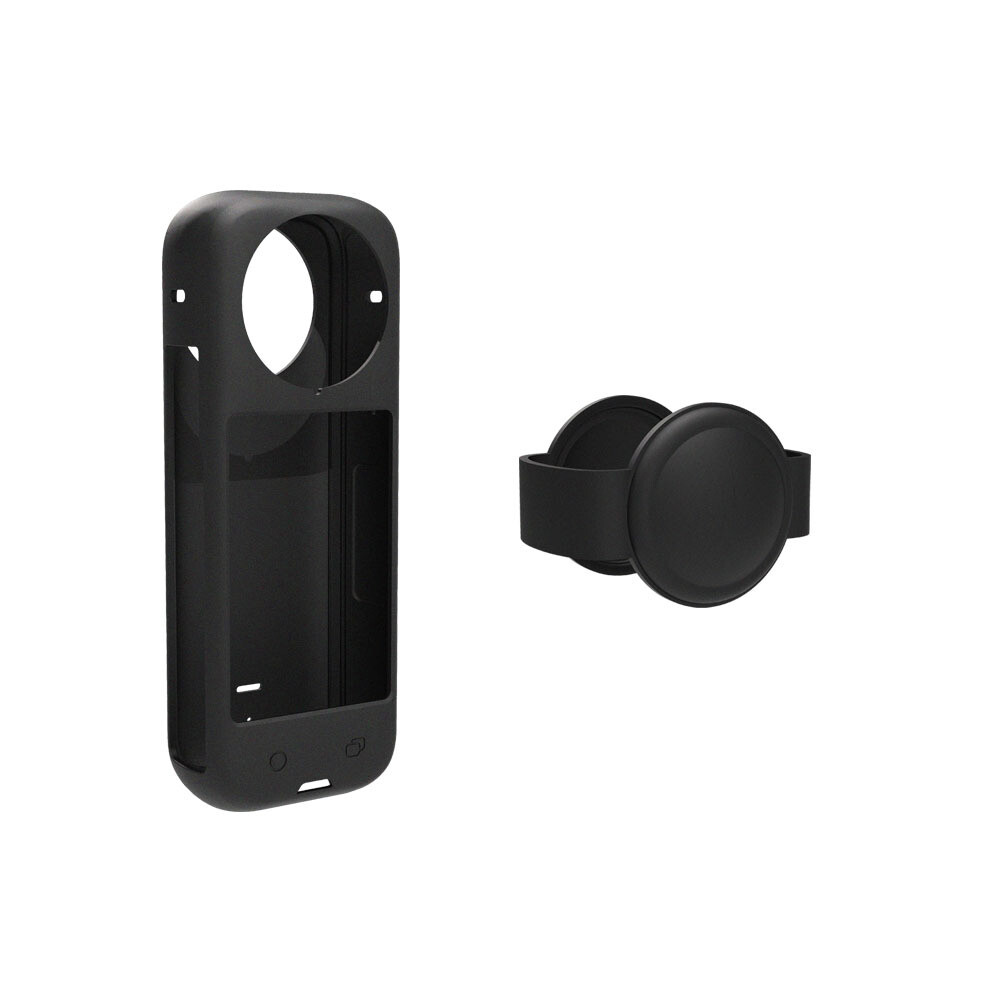 For Insta360 X4 Camera Silicone Protective Cover Case + Lens Cap Set Accessories