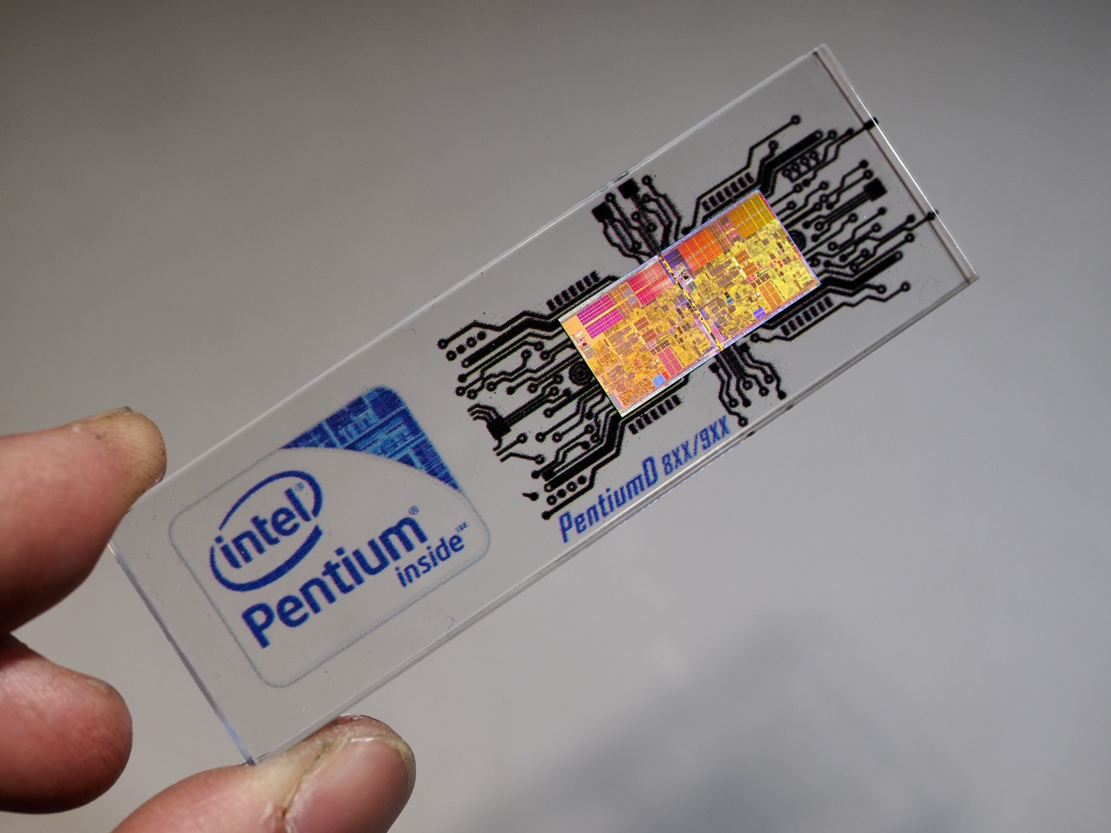 Vintage Intel Pentium D 820 CPU Die Teardown Silicon Wafer Tech Cyber Geek Gift