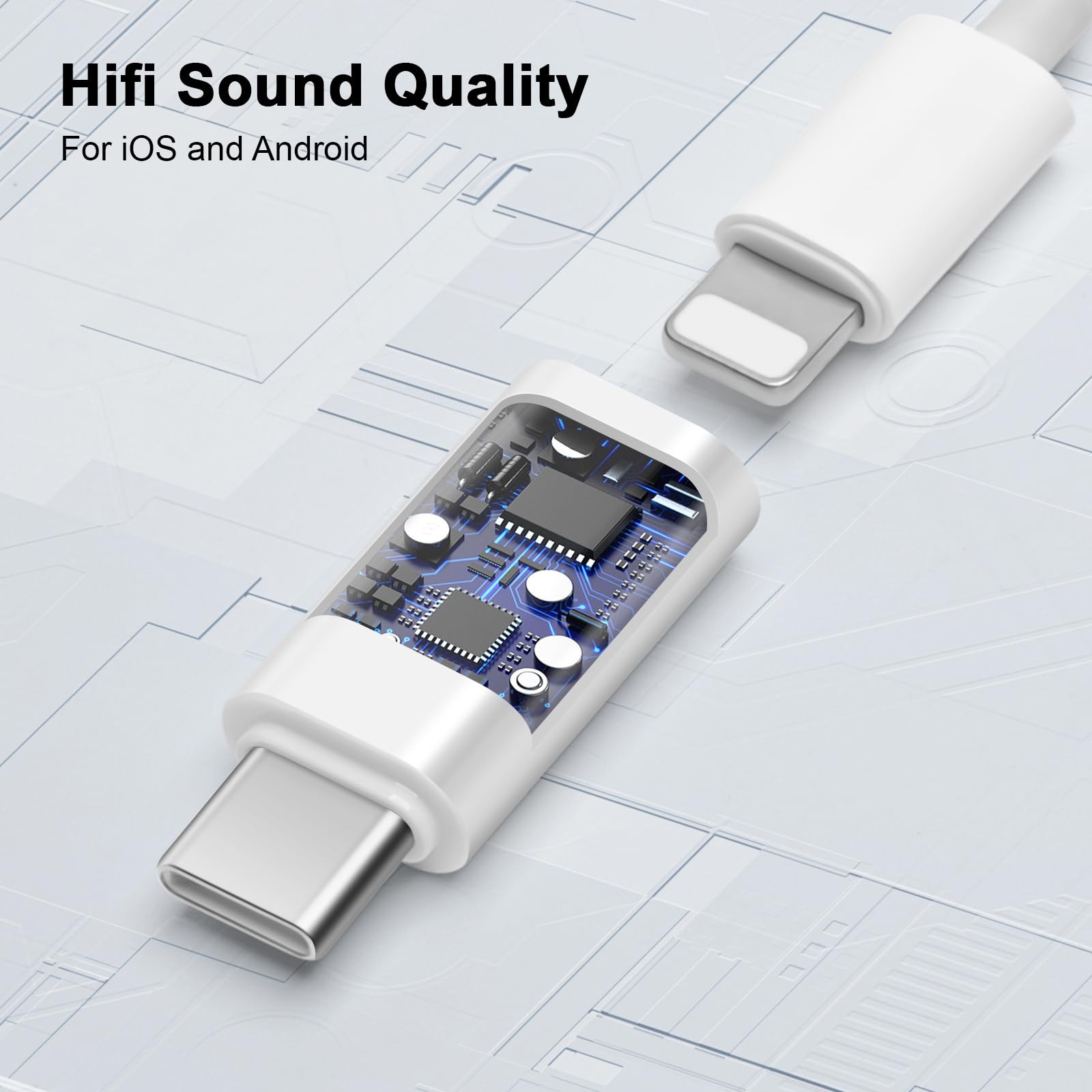 BORLTER CLAMP Lightning to USB C Adapter for Headphones Support Line...