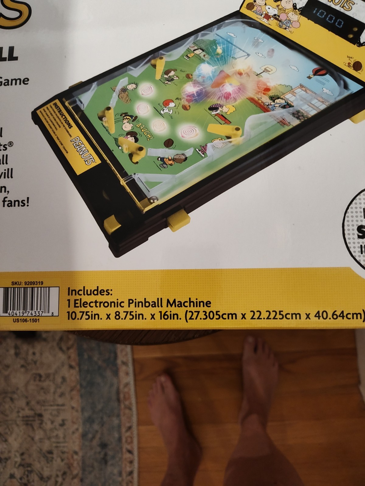Peanuts Snoopy Electronic Tabletop PINBALL Machine w/ Lights & Sound NIB