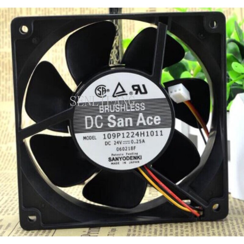 For Original 0.25A 109P1224H1011 120*120*38 24V 3 Wire Inverter Cooling Fan