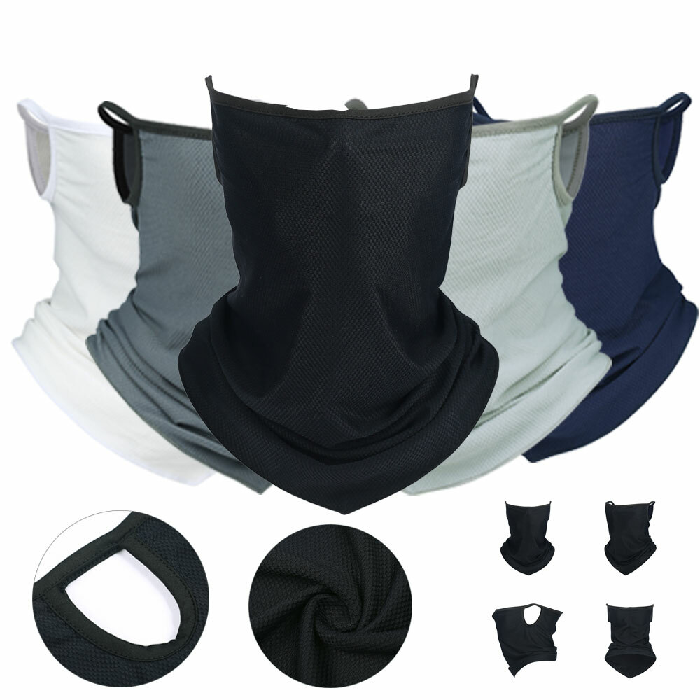 Summer Neck Gaiter Face Mask Breathable Anti UV Hanging Ears Neckerchief Bandana