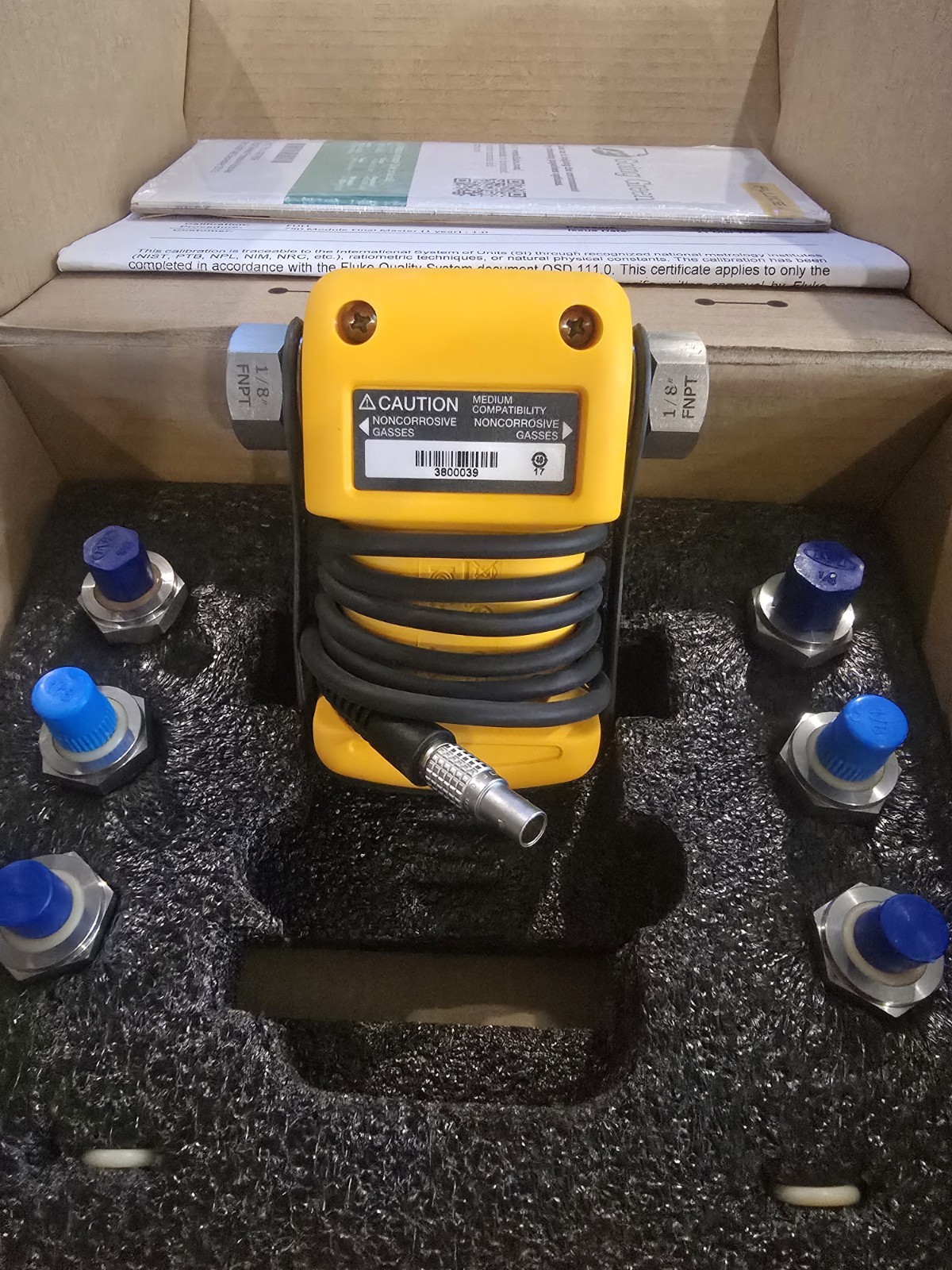 Fluke 750P04 Pressure Module 15 PSIG - UNUSED - With NIST Cal & Adapters