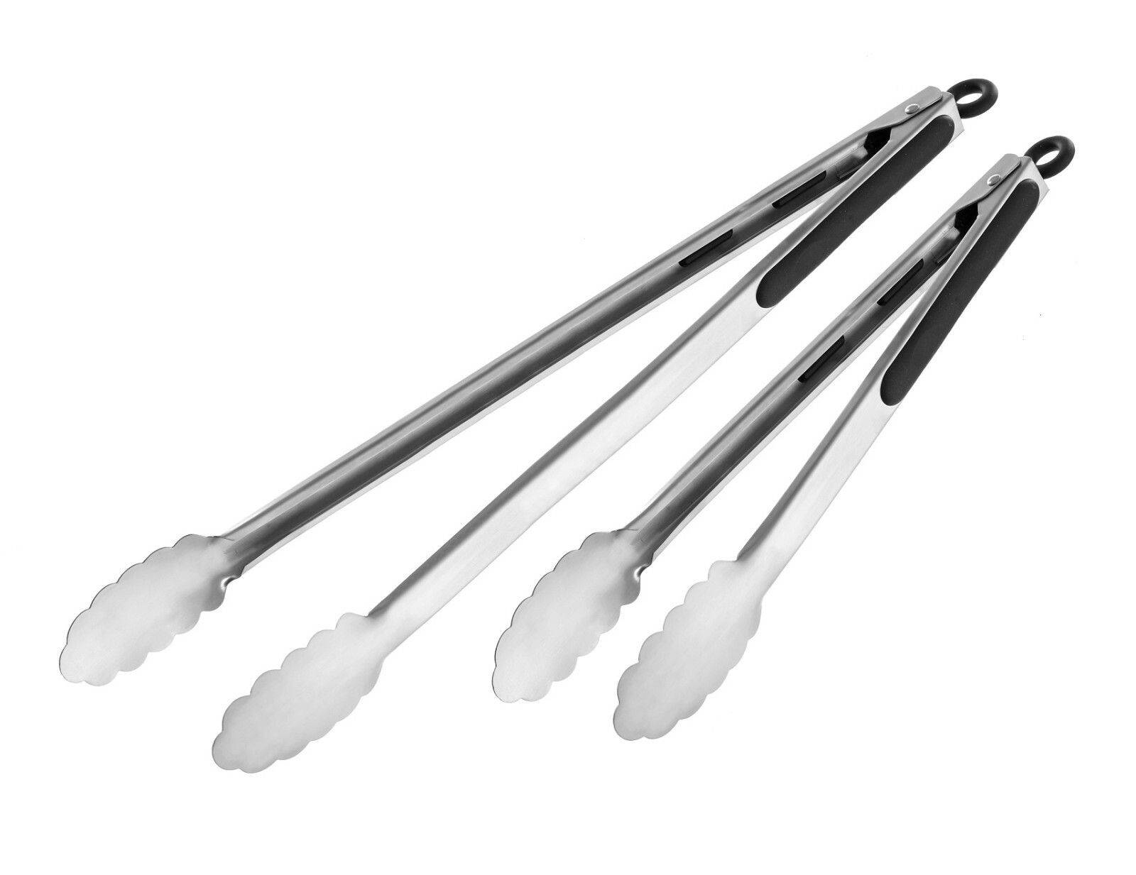 Heavy duty stainless steel Long reach BBQ Tong Set - 16 & 12 inch set