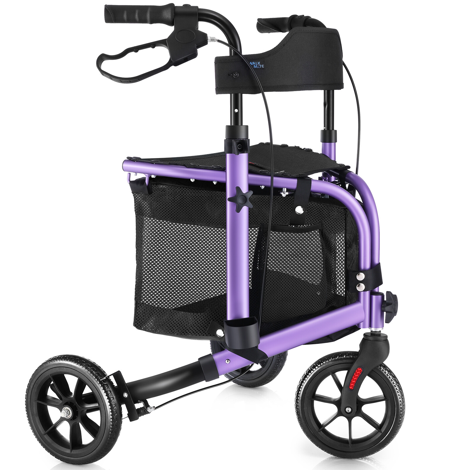 Rollator Walker Aluminum 3 Wheel with Seat Foldable Lightweight 10.7lbs Aluminum