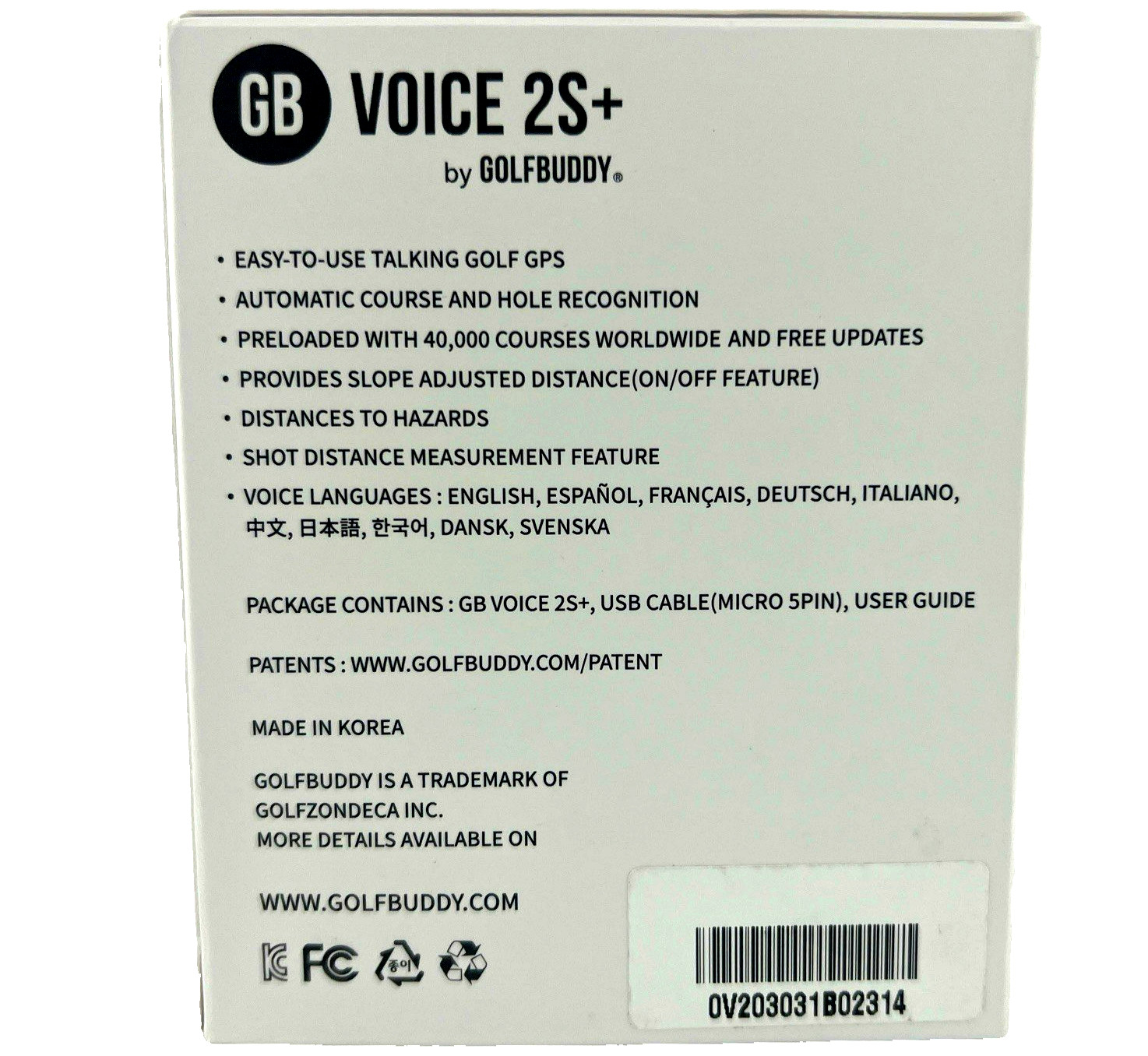 GOLFBUDDY Voice 2S+ Talking GPS Rangefinder Clip On Golf Navigation Blue
