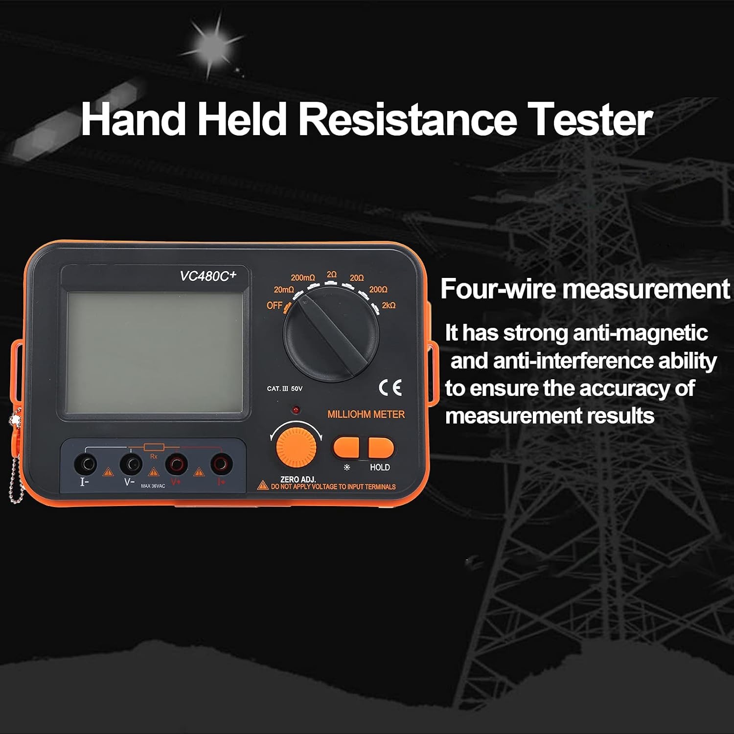 VICI VC480C+ 3 1/2 4 Wire Digital Milliohm Meter Multimeter Tester Backlight