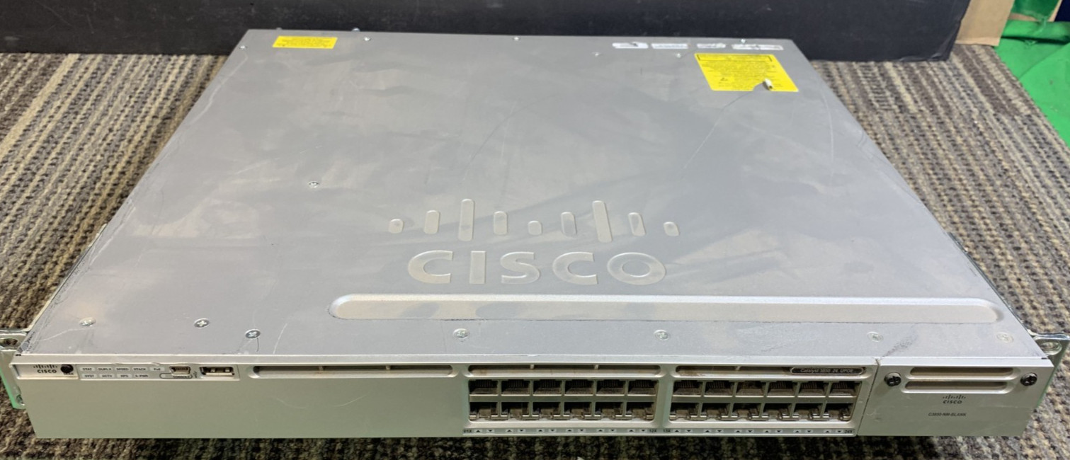 Cisco WS-C3850-24U-S Catalyst 3850 24-Port UPoE Gigabit Switch NO PSU