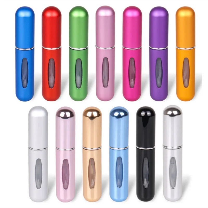 5Pcs Mini Travel Perfume Atomizer Bottle Spray Pump Case Refillable Portable US