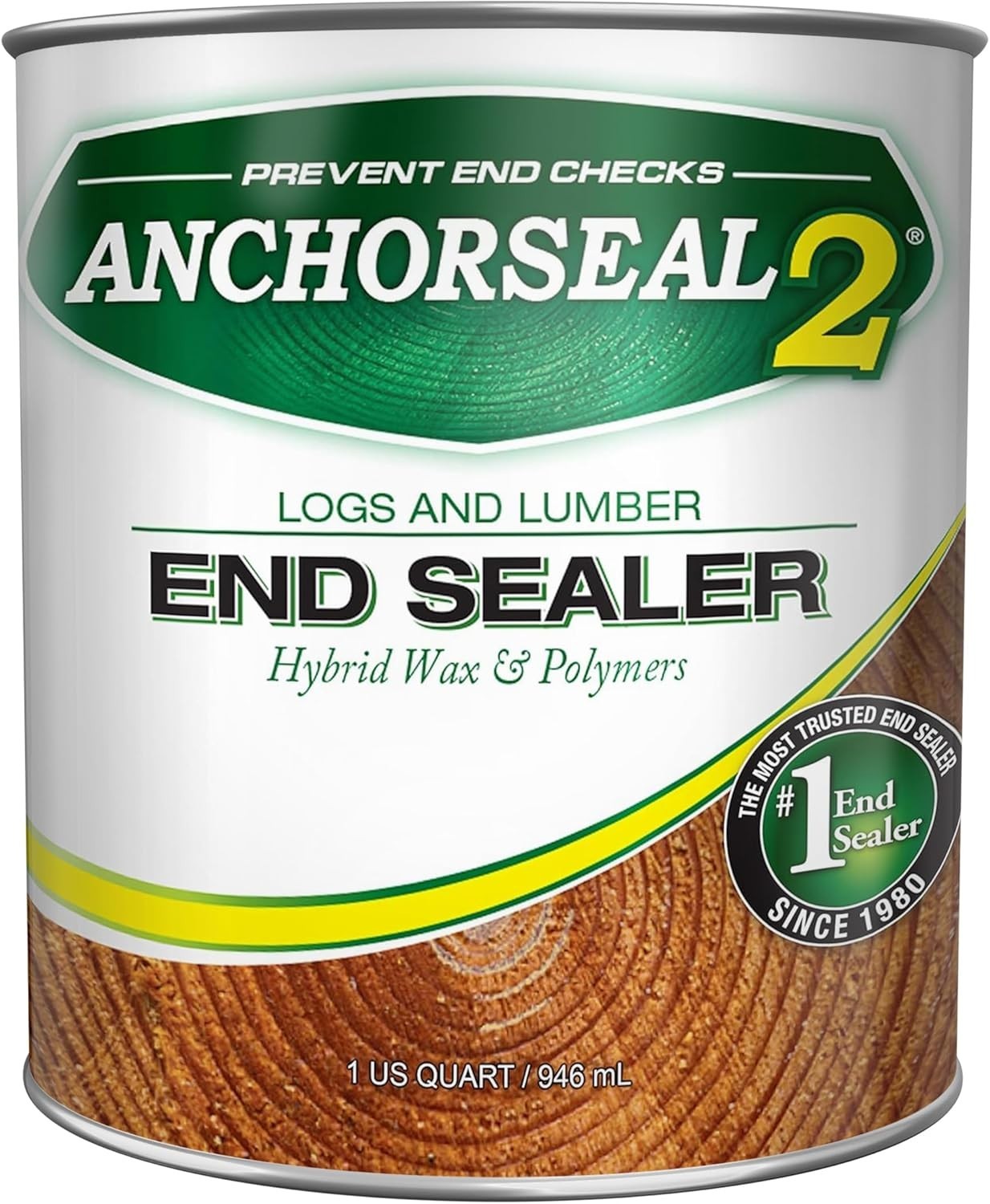 ANCHORSEAL 2 Log & Lumber end Grain Sealer - Prevents up to 90% of 1 Quart