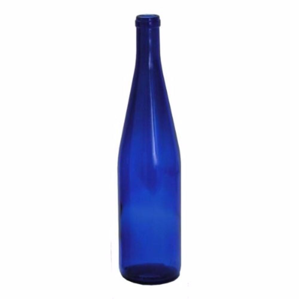 750ml Cobalt Blue California Hock Wine Bottles, 12 per case For Wine Making
