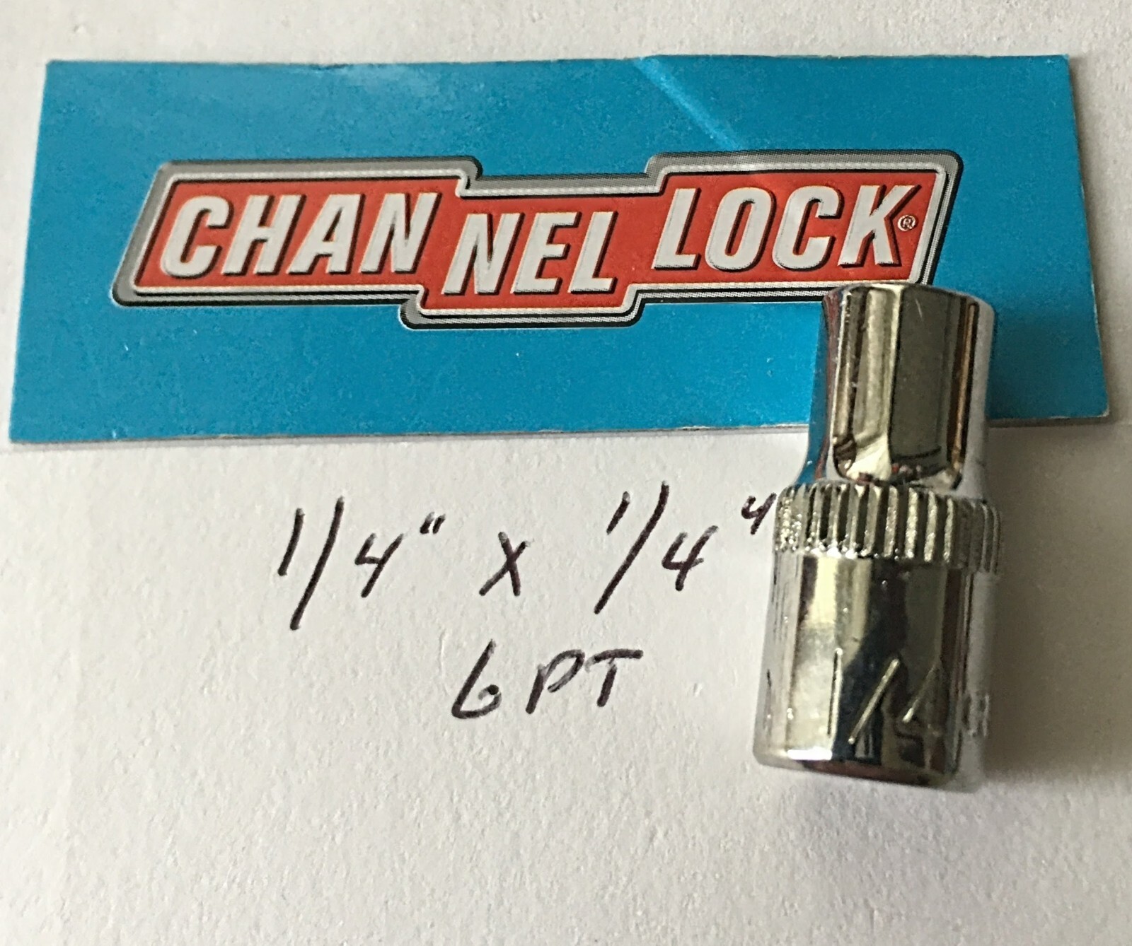 CHANNELLOCK  1/4" x 1/4" DR  STANDARD  SOCKET  6 Point Free USA Shipping