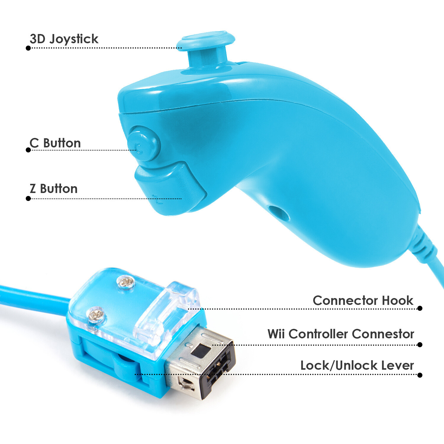 Built in Motion Plus Remote Controller, Nunchuck For Nintendo Wii, Wii U Console