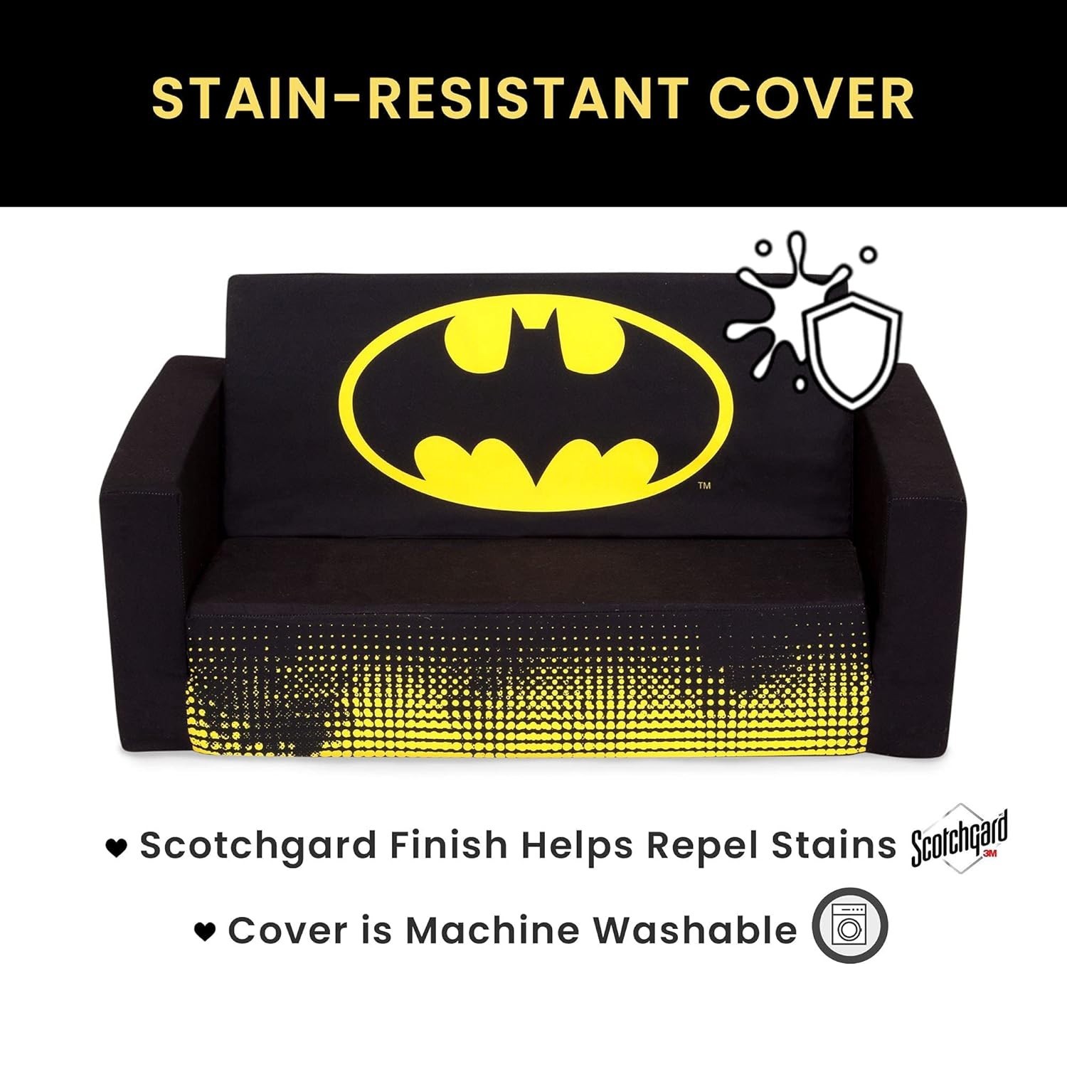 Batman Kids Sofa Convertible Couch Fold-out Chair Children Toddler Flip Out Bed