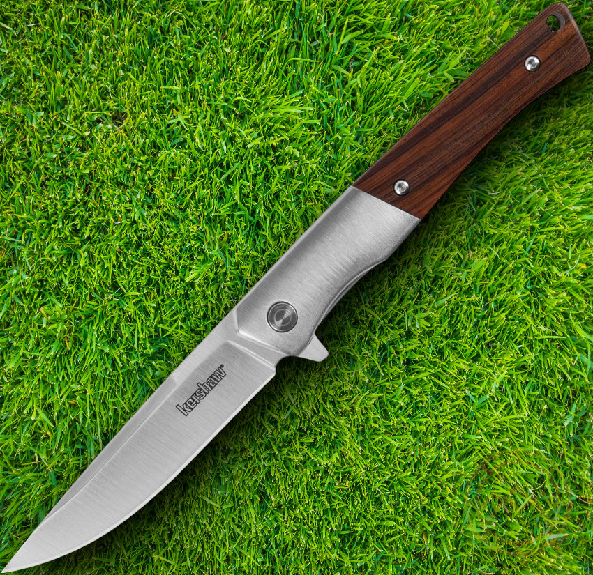 Kershaw Enhance Assisted Folding Knife 3" Stainless Steel Blade Wood Handle