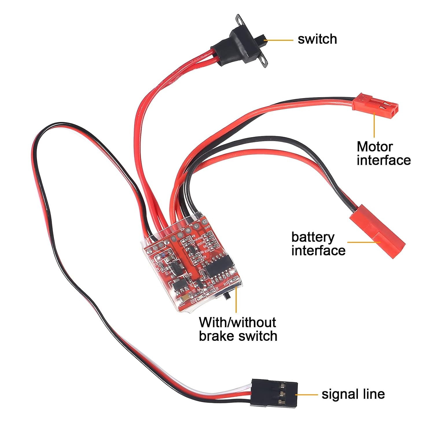 10 PCS Mini RC 20A Brushed ESC Motor Speed 2KHz Forward Reverse Brush...