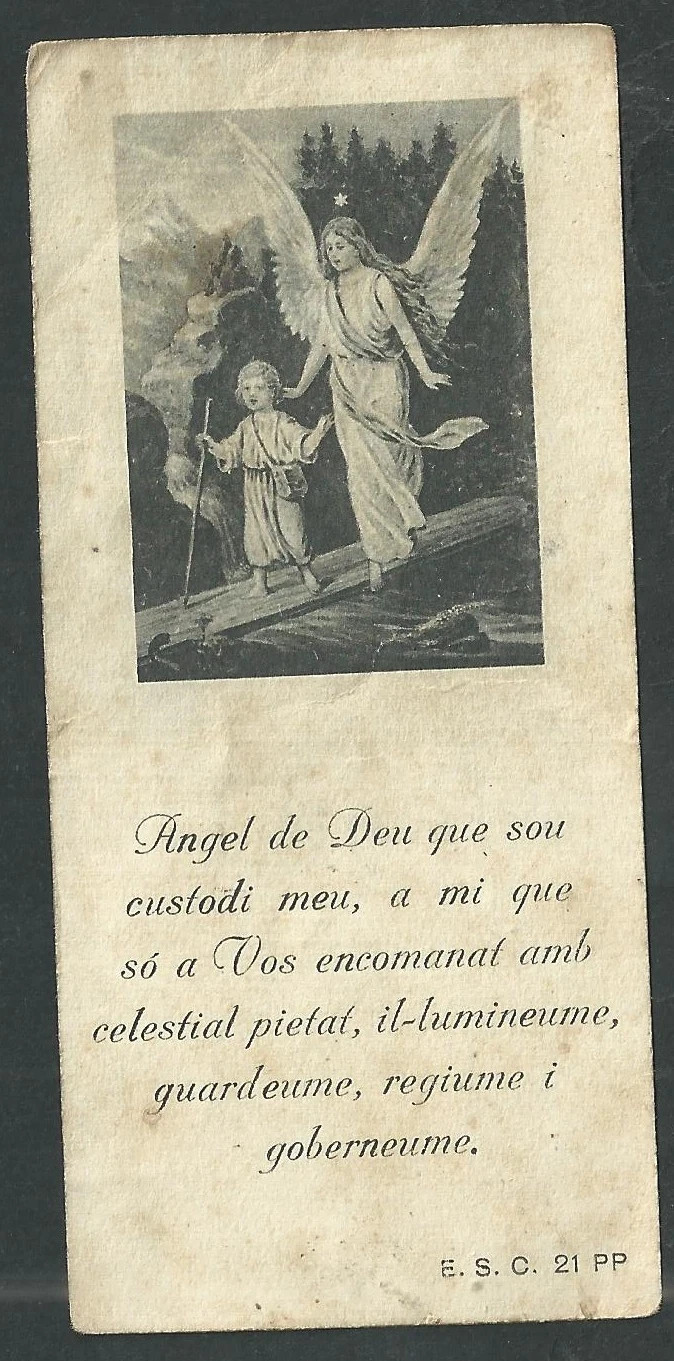 Holy card antique del Angel Custodio santino image pieuses estampa