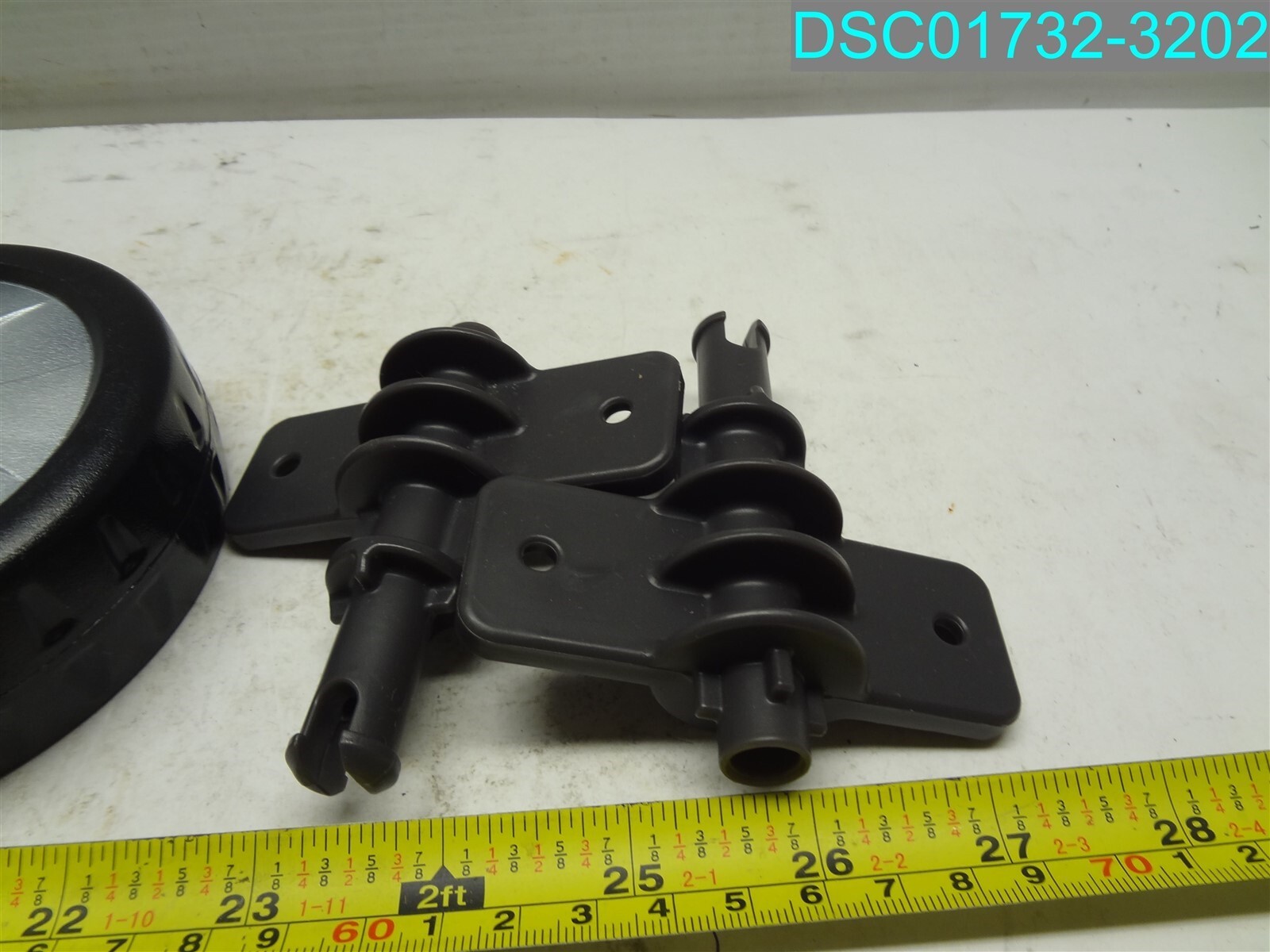 2 Pack; 4-1/2" Dia. x 1-3/8" Wide Plastic Wheels. Silver/Black. 210927AC