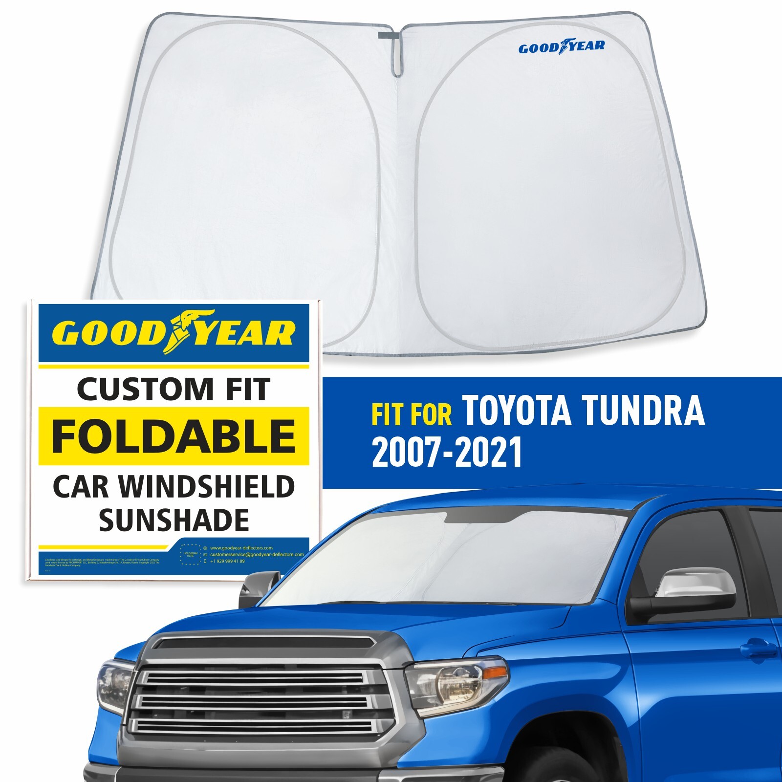 Front Auto Windshield Cover Car Windshield Sun Shade for 2007-2021 Toyota Tundra