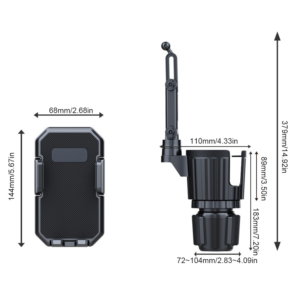 Universal 360° Adjustable Car Mount Cup Stand Cradle Holder For Cell Phone
