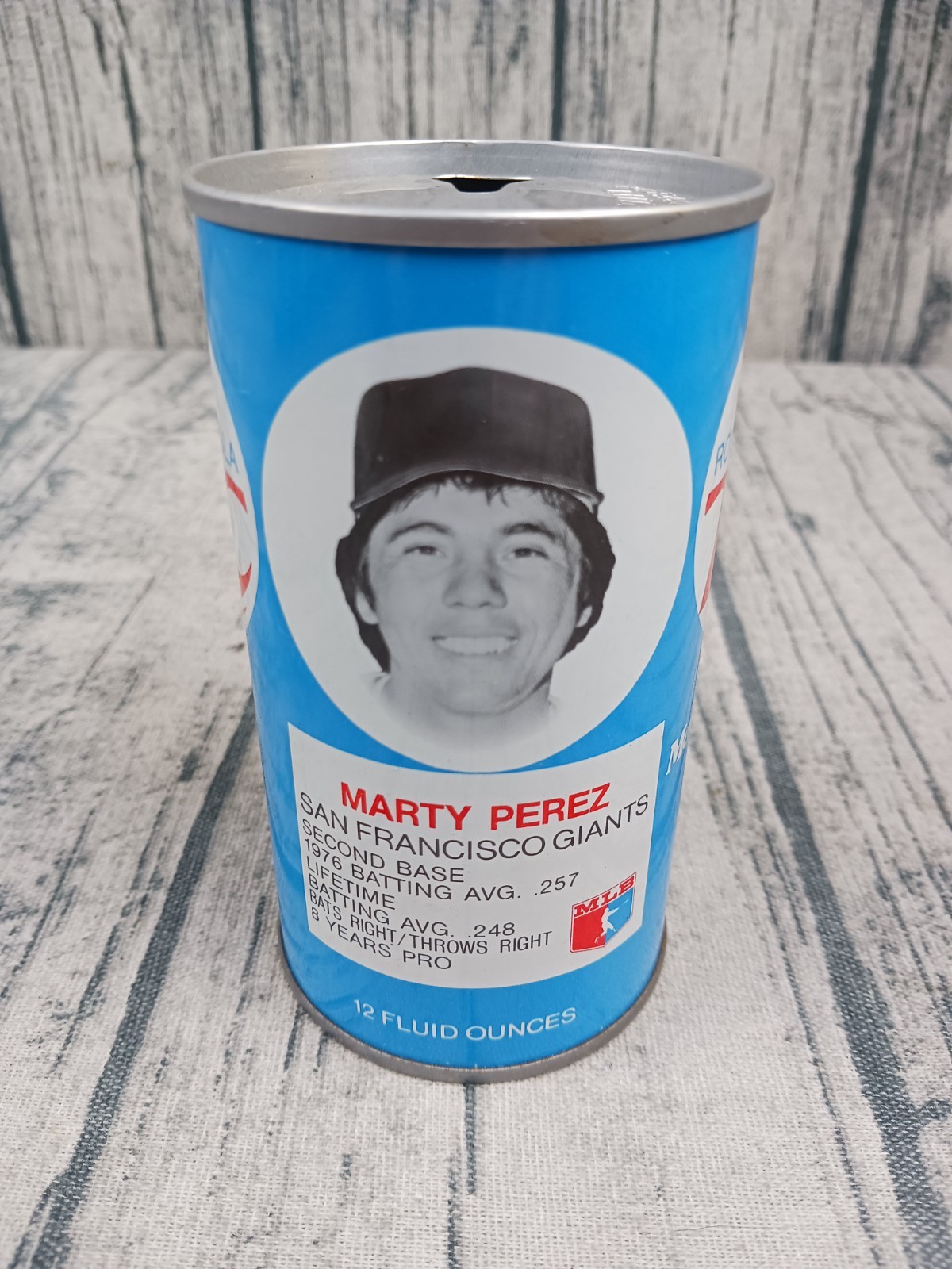 Marty Perez: Empty Royal Crown RC Cola 1978 Baseball Soda Can