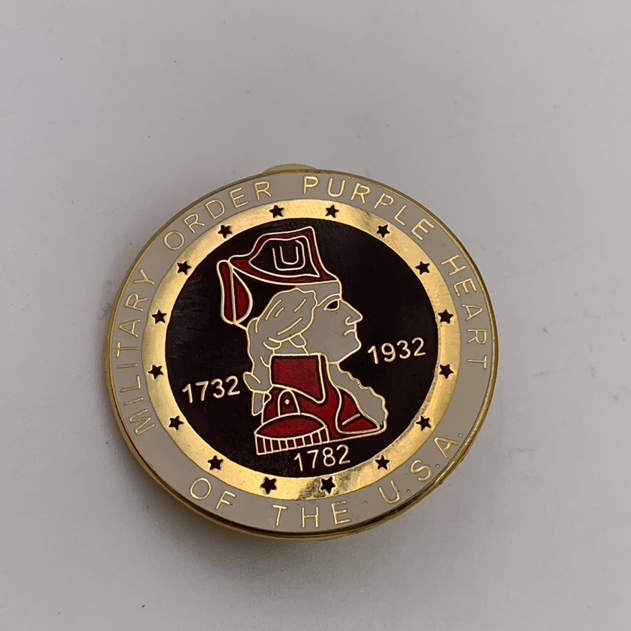 VTG Military Order Purple Heart USA Patriot  Harley Motorcycle Riders Button Pin