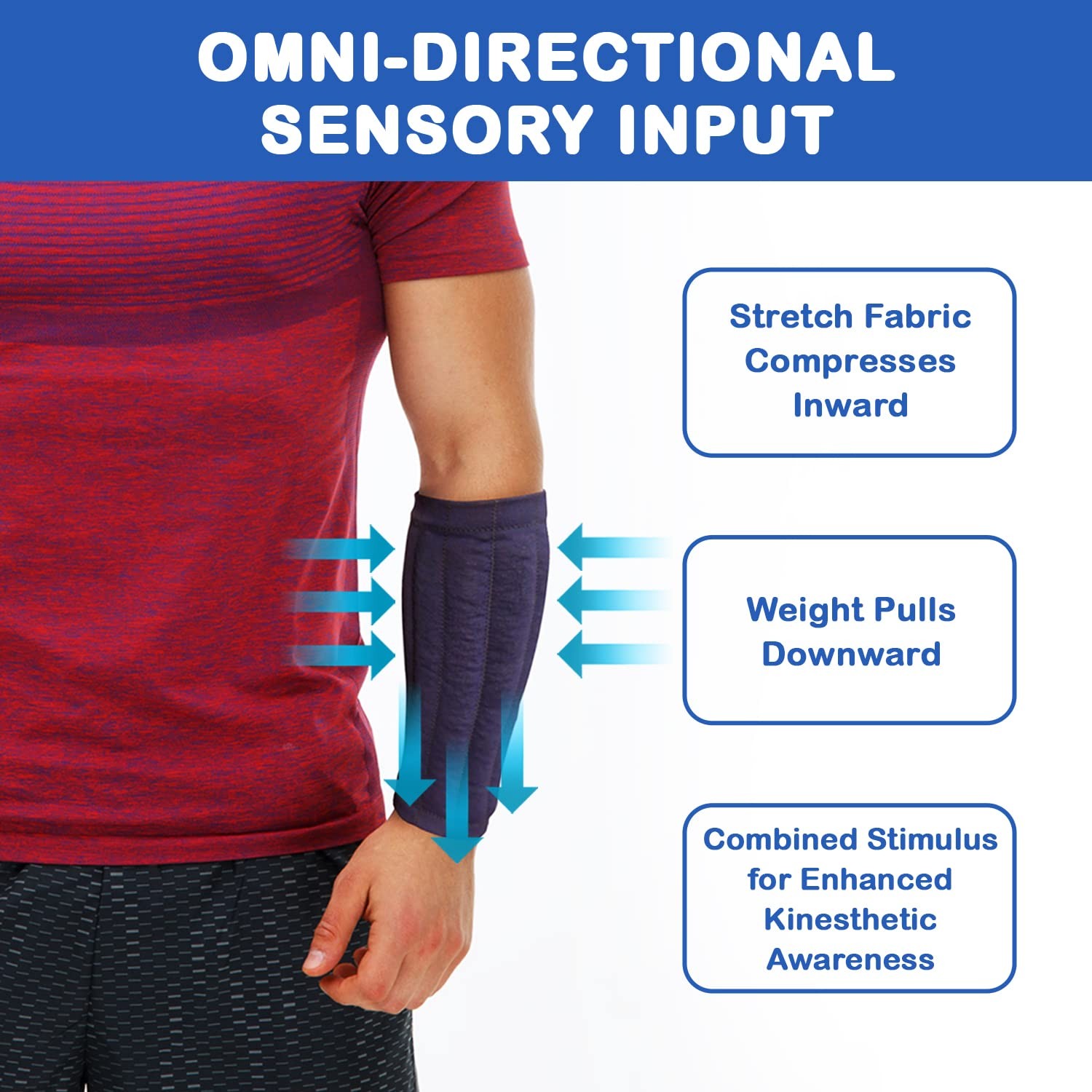 Weighted Compression Sleeve (Size: SMALL,1/2lb. Single) Tremor Control, Stren...