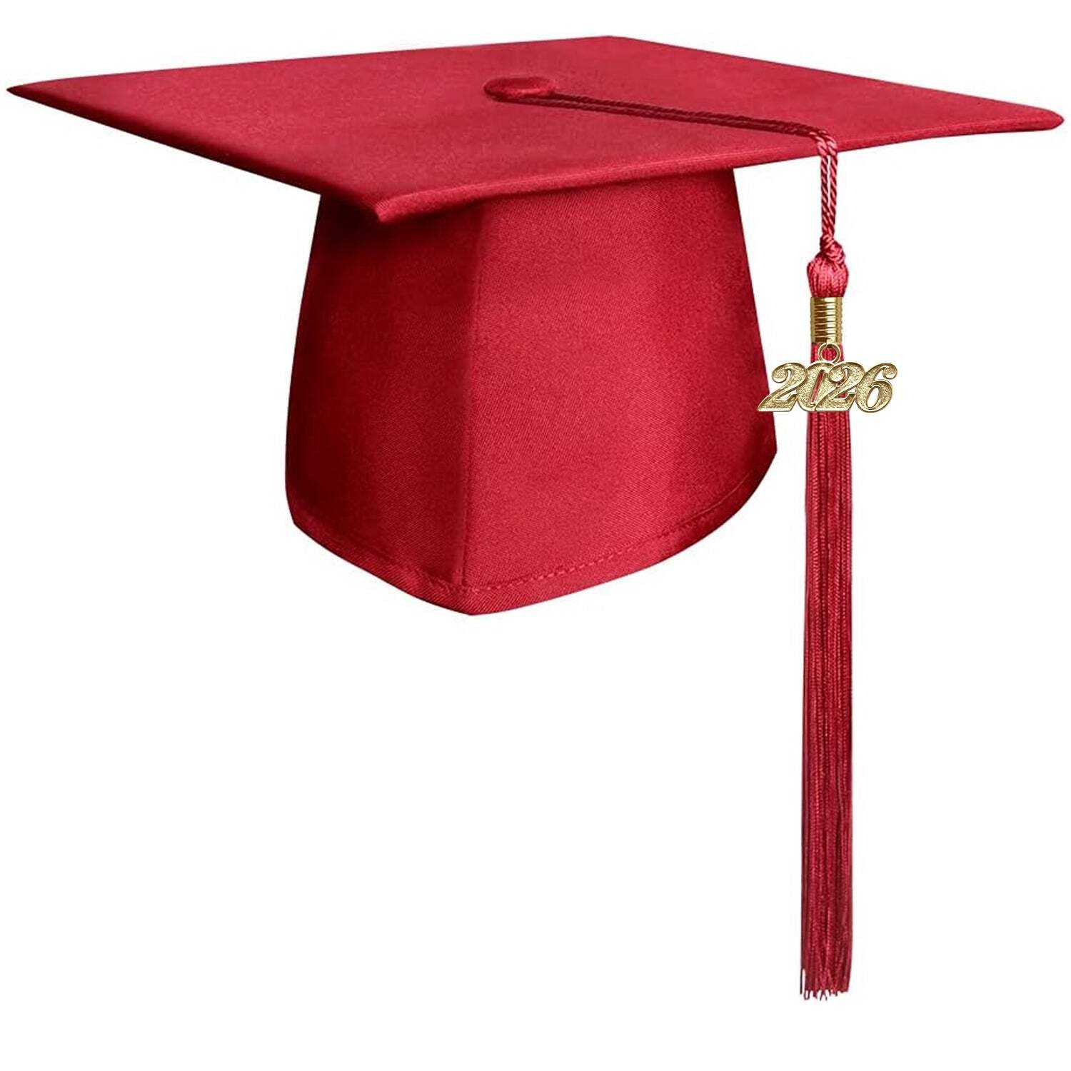 Endea Graduation Matte Adult Red Cap & Tassel High School and College