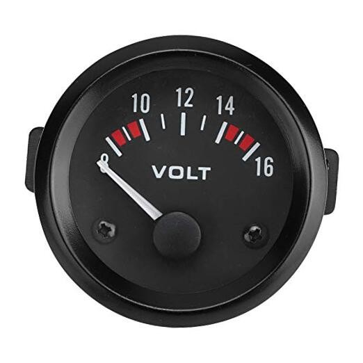 Universal 12V Car Voltmeter 52mm/2in Voltage Meter Gauge 8-16V BX100007