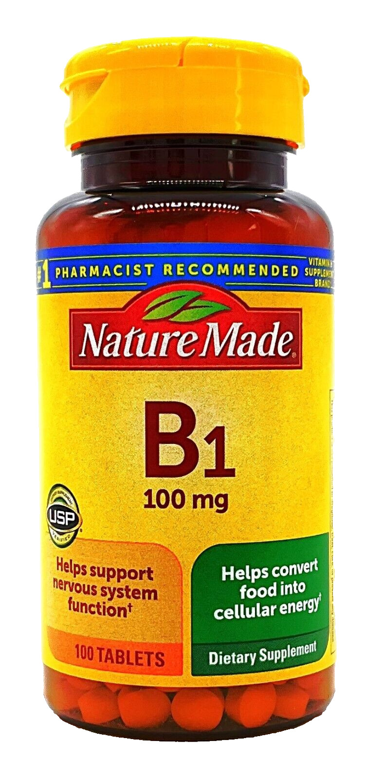Nature Made Vitamin B1, 100mg Dietary Supplement - 100 Tablets - EXP. 04/2026