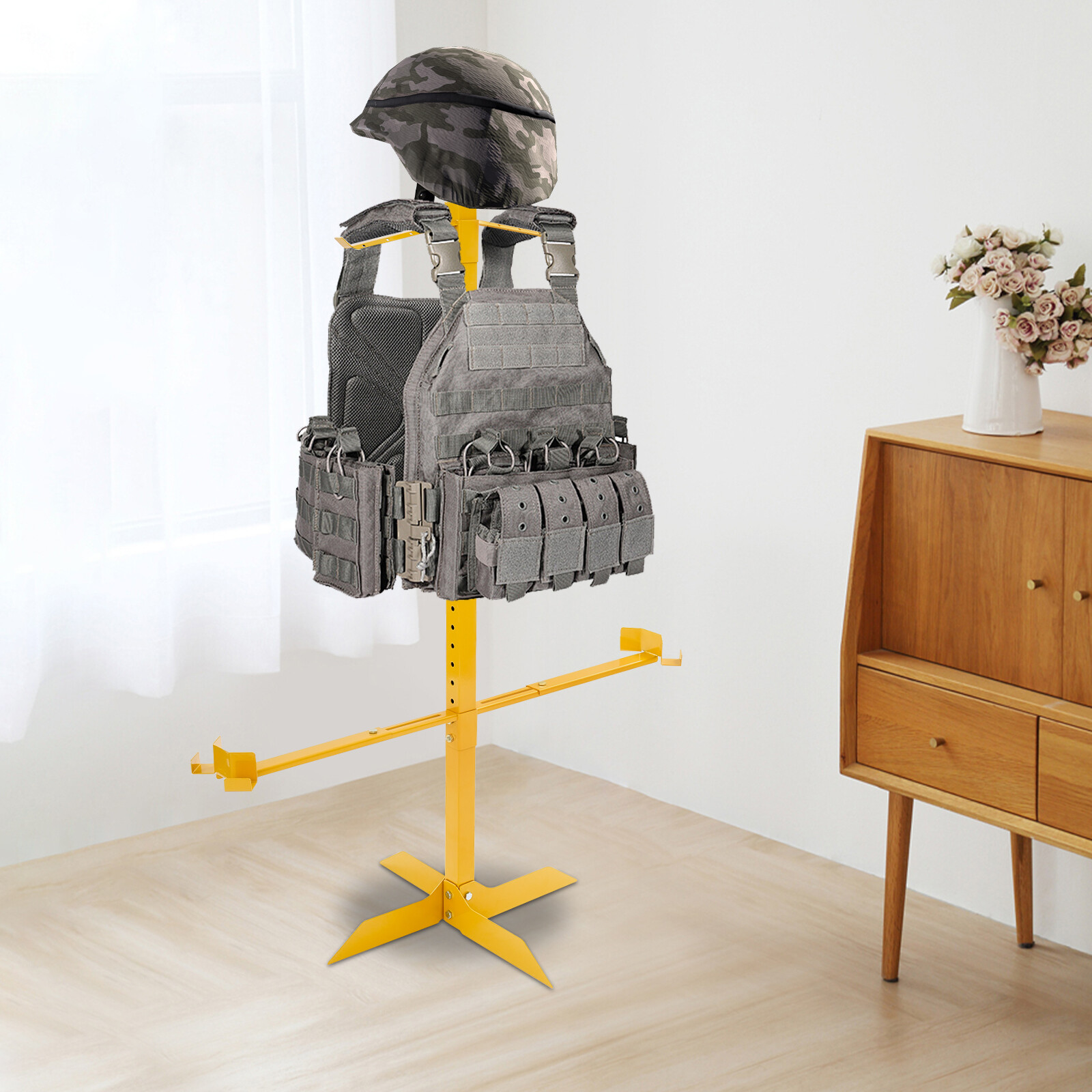 Tactical Military Gear Stand Versatile Storage Heavy Duty Helmet Vest Gear Stand