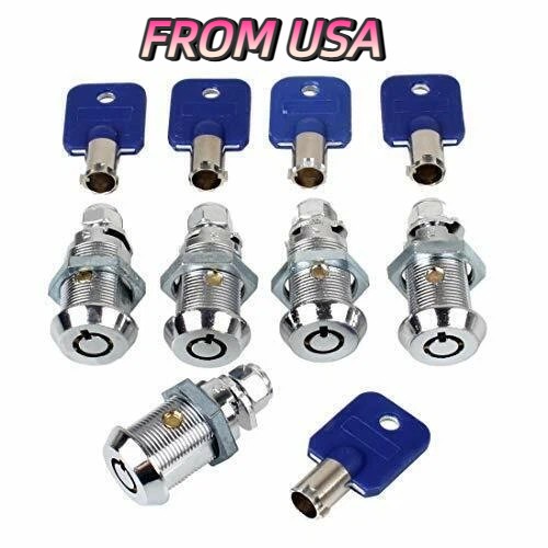 5PCS Arcade game Machine Cash Door Tool Box Tubular Cam Lock Keyed alike 7/8"(M)