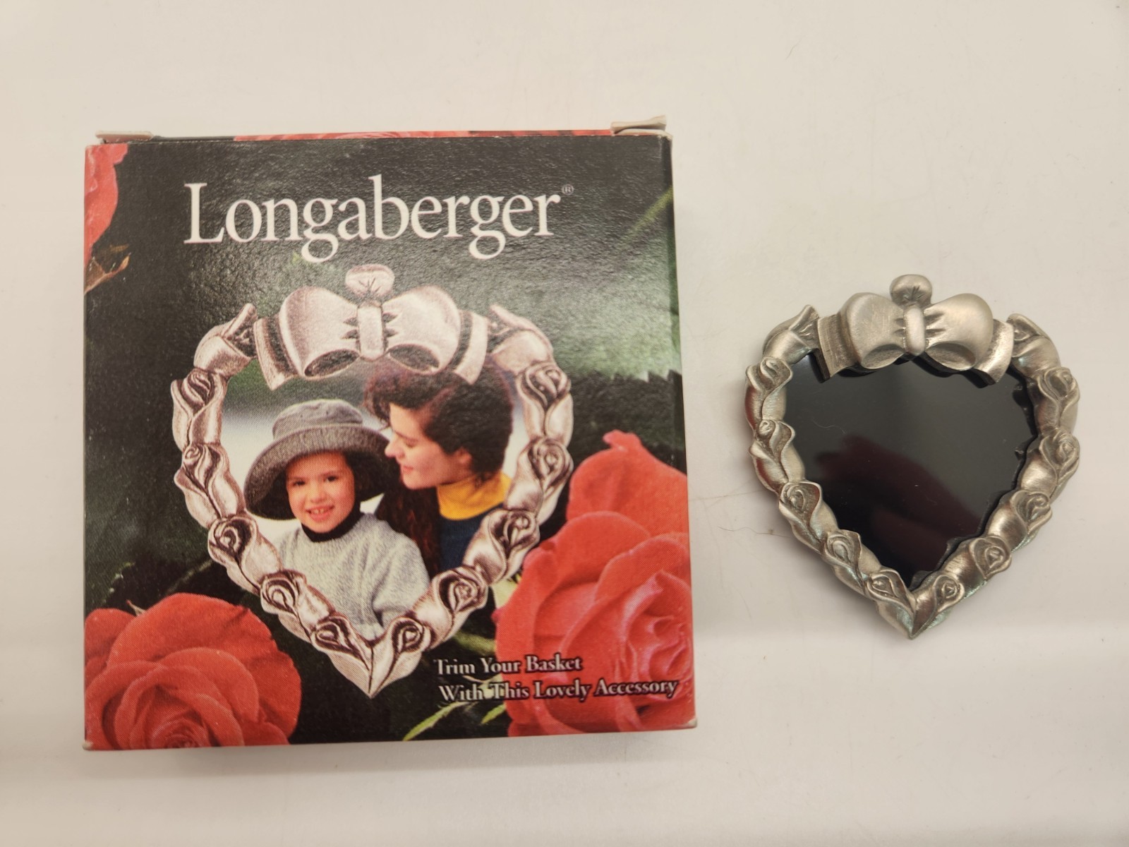 NOS Longaberger 1998 Pewter Heart Tie-On Frame 72770