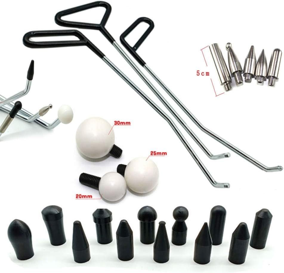 Paintless Dent Repair Tool Set 6-Piece Dent Repair Rods (with Tapered Tips)