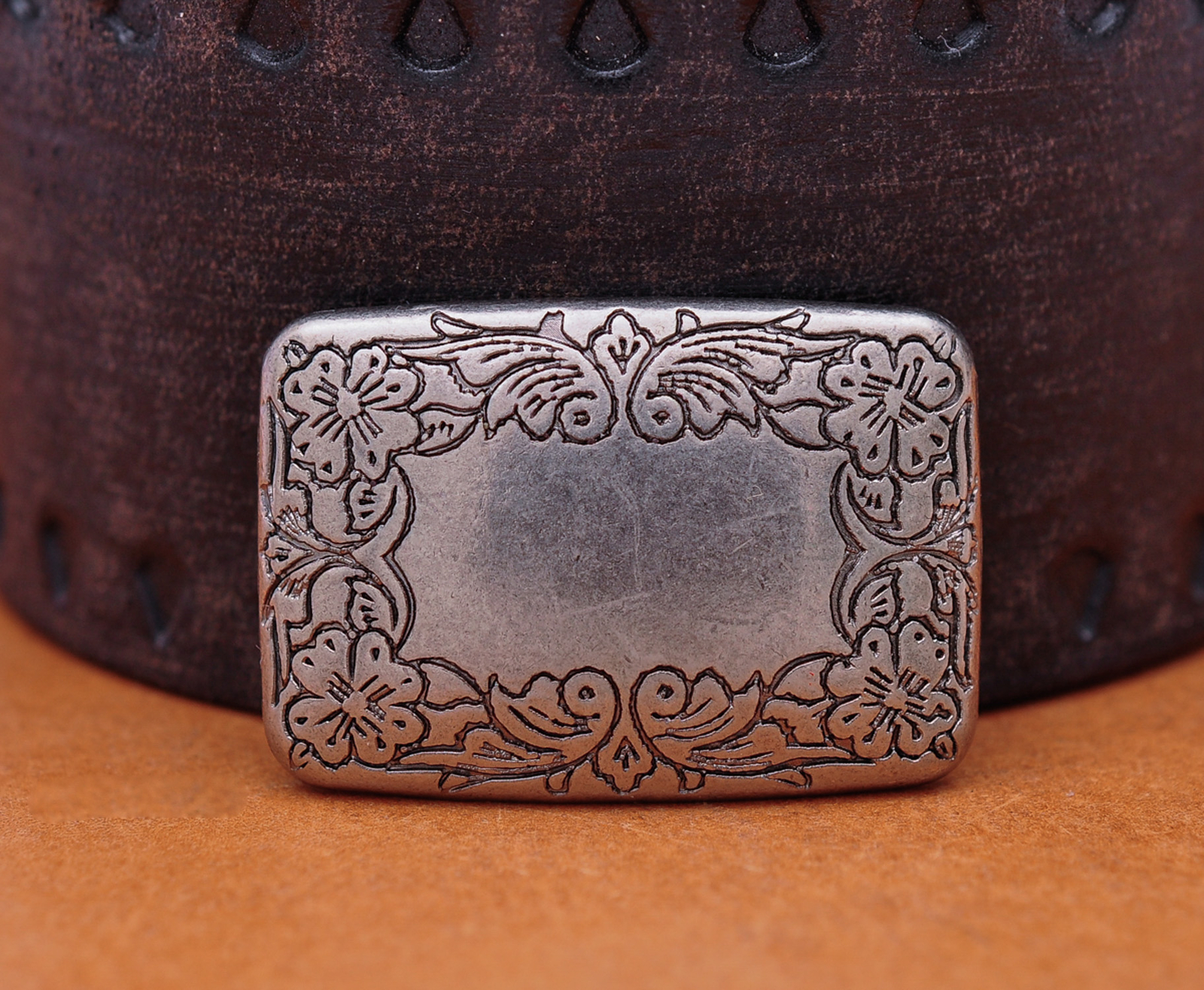 5X 32X22MM Antique Silver Western Cowboy Flower Rectangle Saddle Leather Conchos