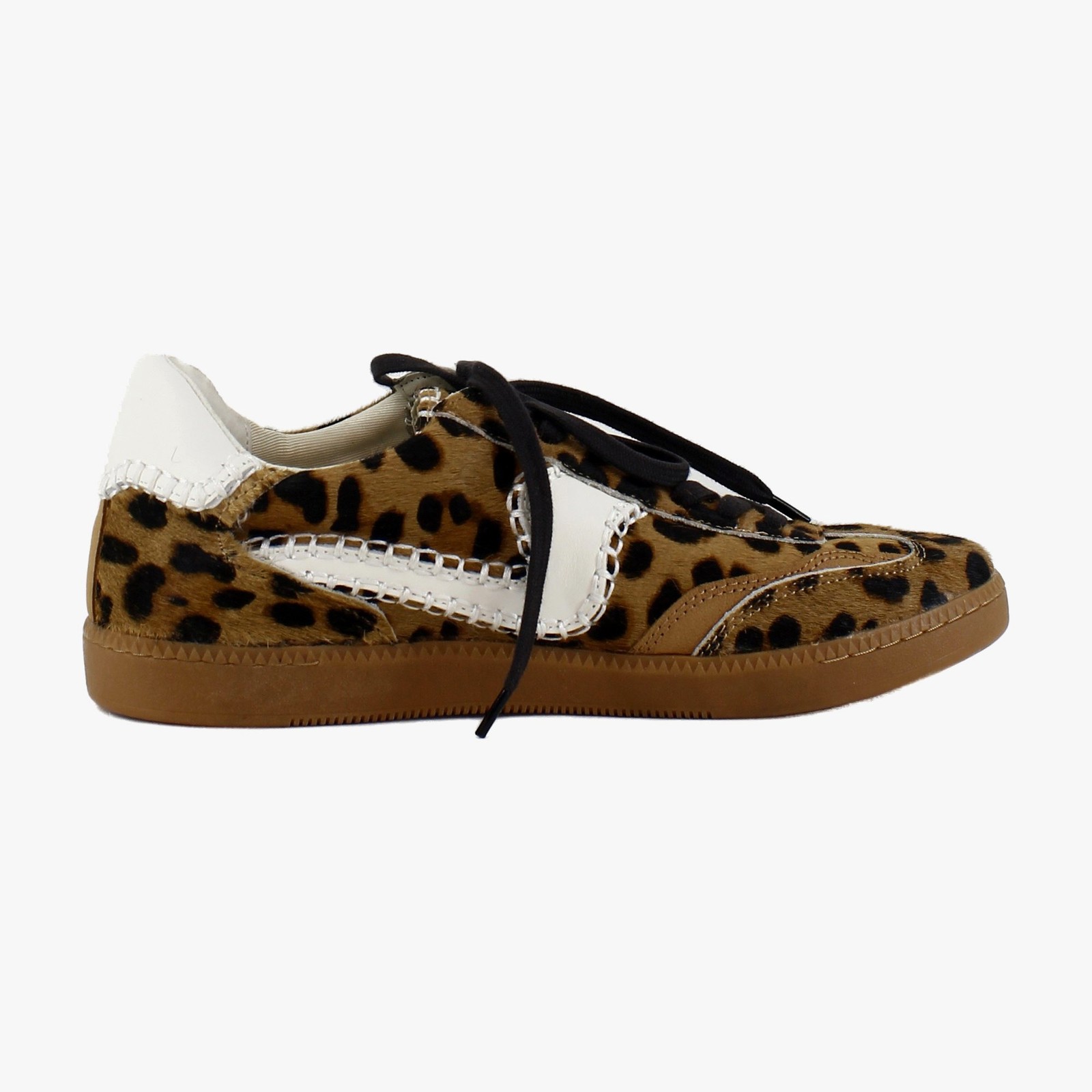 Dolce Vita Notice Stitch Women's Fashion Sneakers Dark Leopard Calf Hair