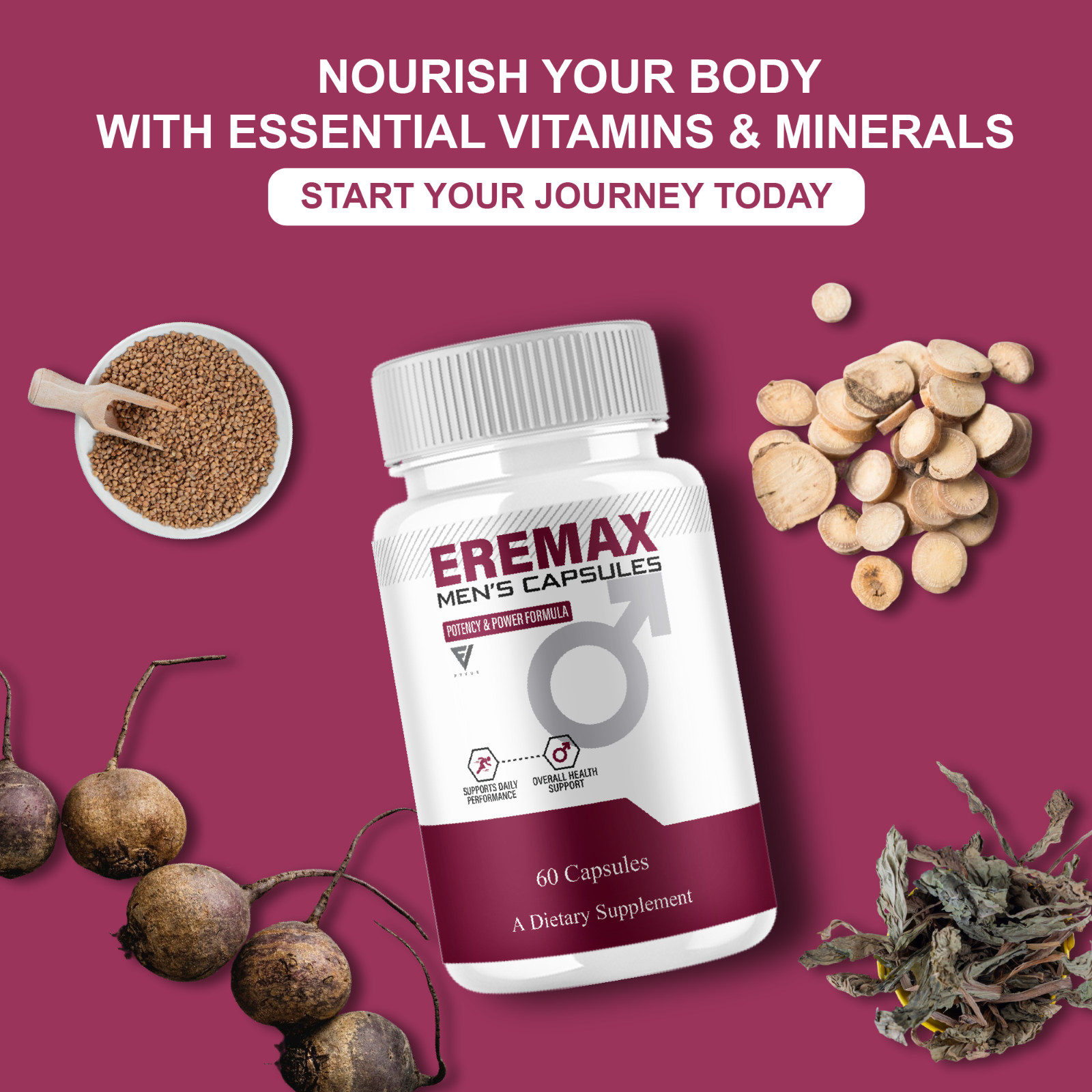 (5 Pack) Eremax Capsules, Eremax Premium Performance Supplement (300 Capsules)