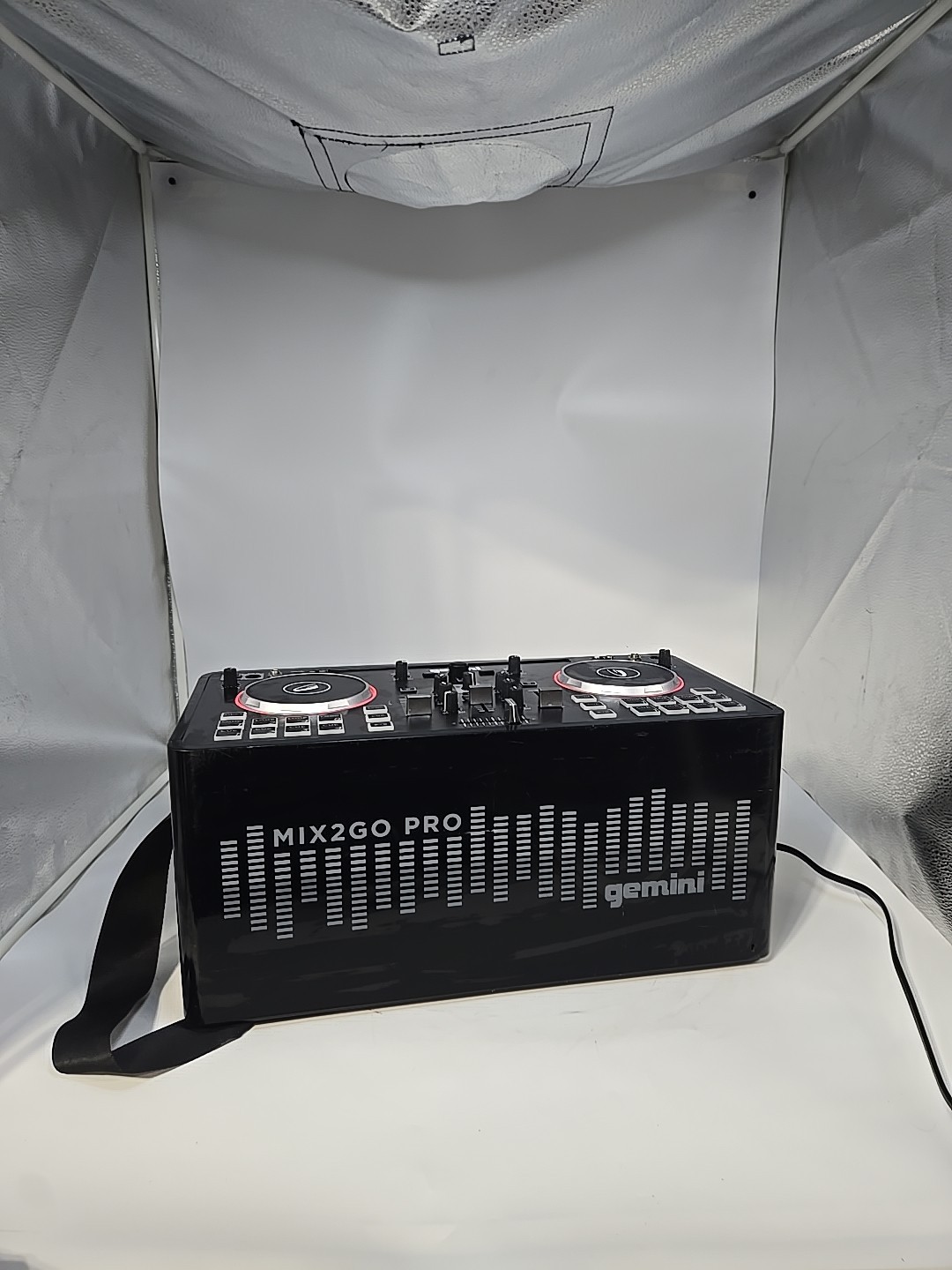 Gemini MIX2GO PRO Portable DJ Mixer with Built-in Speakers and LED Light Show