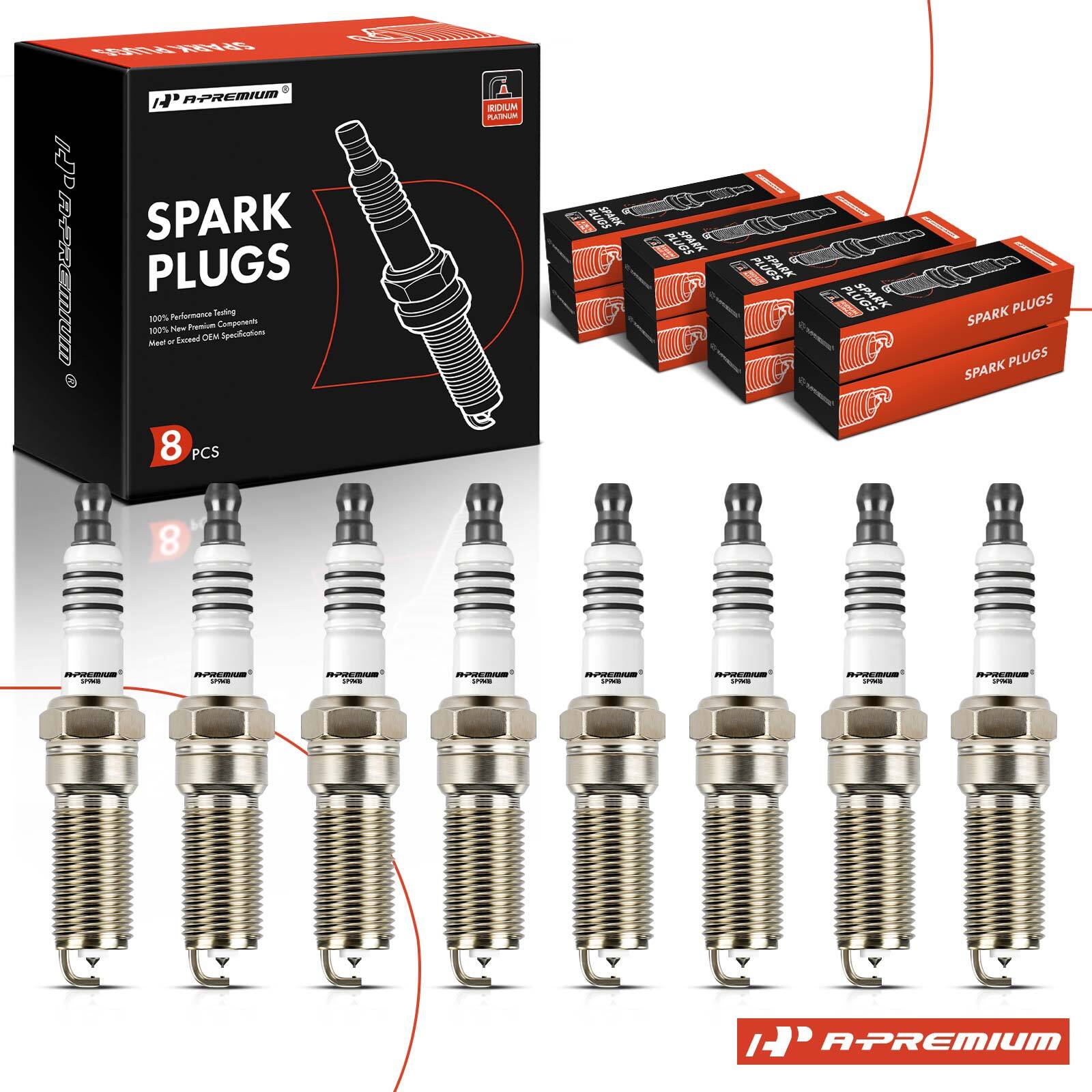 A-Premium 8x Iridium & Platinum Spark Plugs for Chevrolet Silverado 1500 14-23