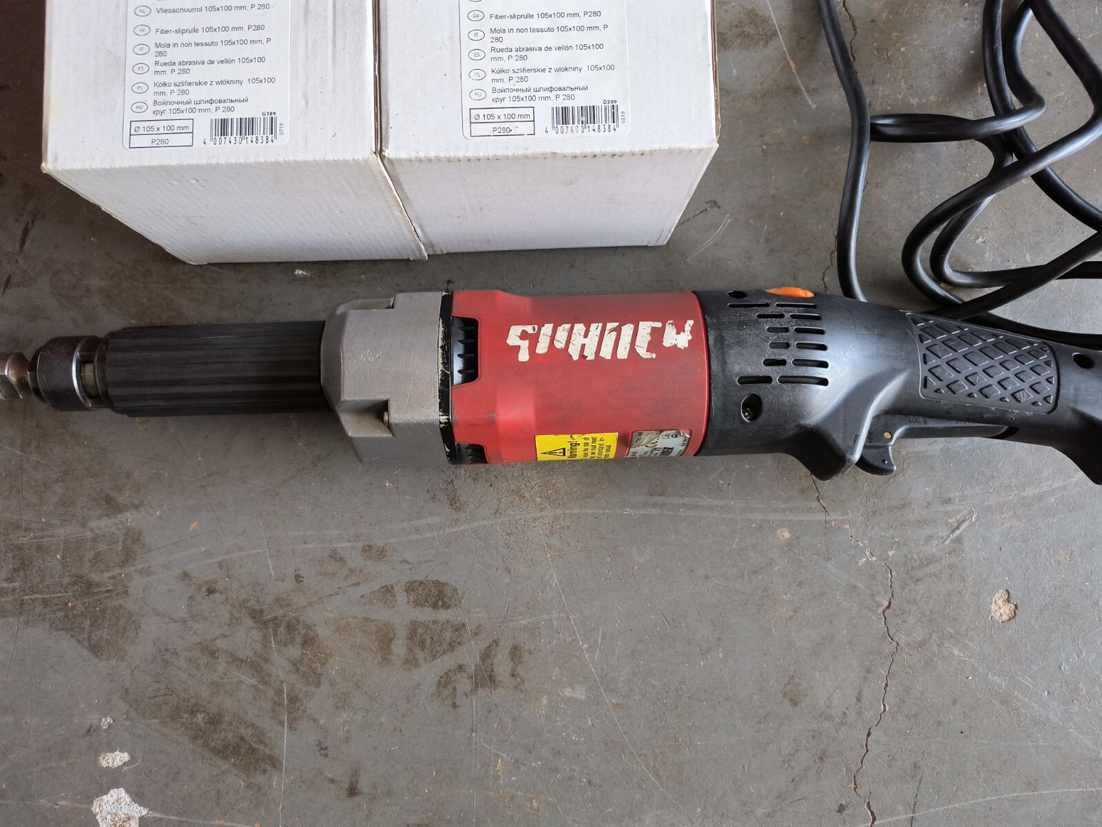 Suhner Electric Variable Speed Straight Grinder Polisher USK 6R & 4 - Flap Drums