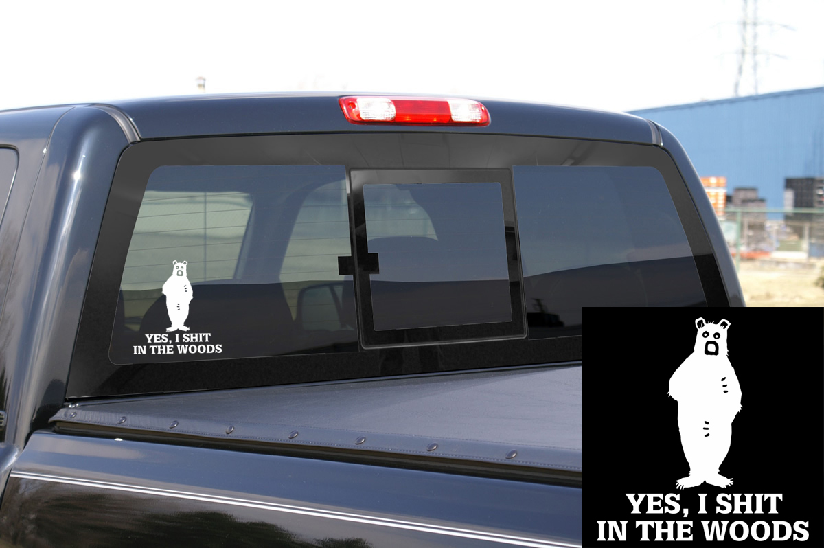 Bear in the woods decal,funny decal,hunting decal,grizzly,kodiak,bow,archery