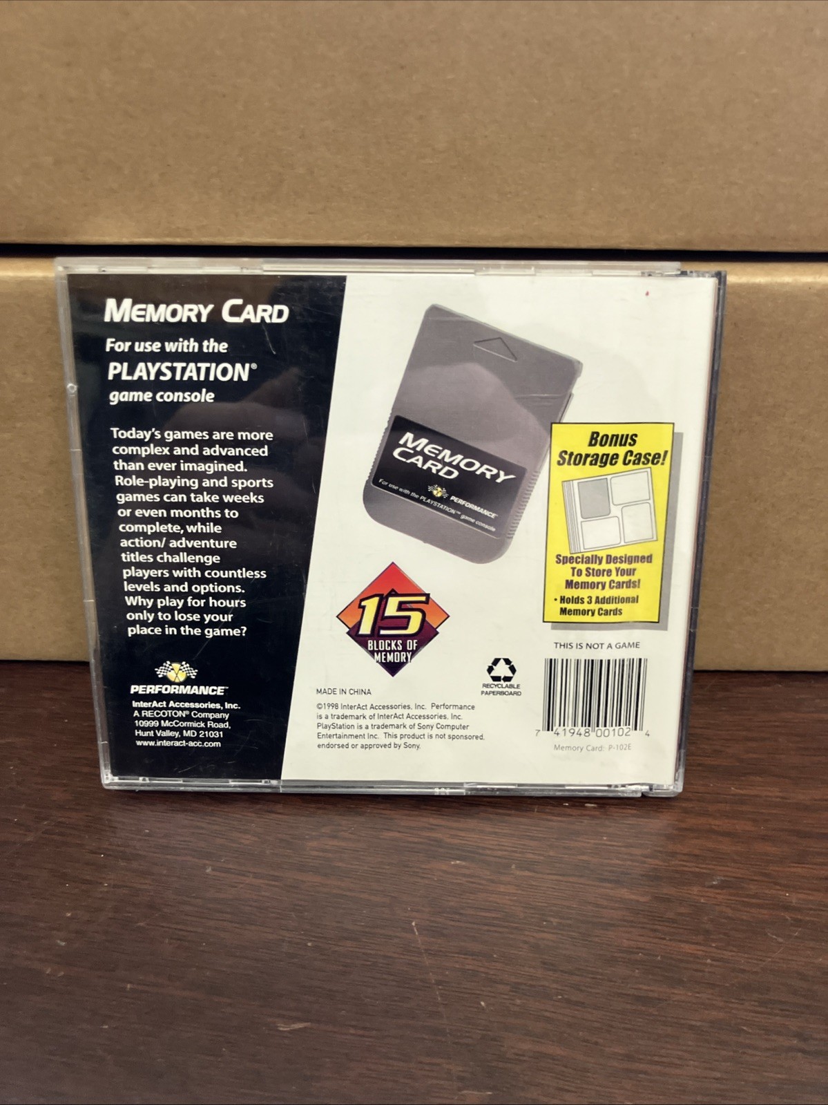 InterAct Performance Sony PlayStation 1 PS1 Memory Card Case Holder 2 Card
