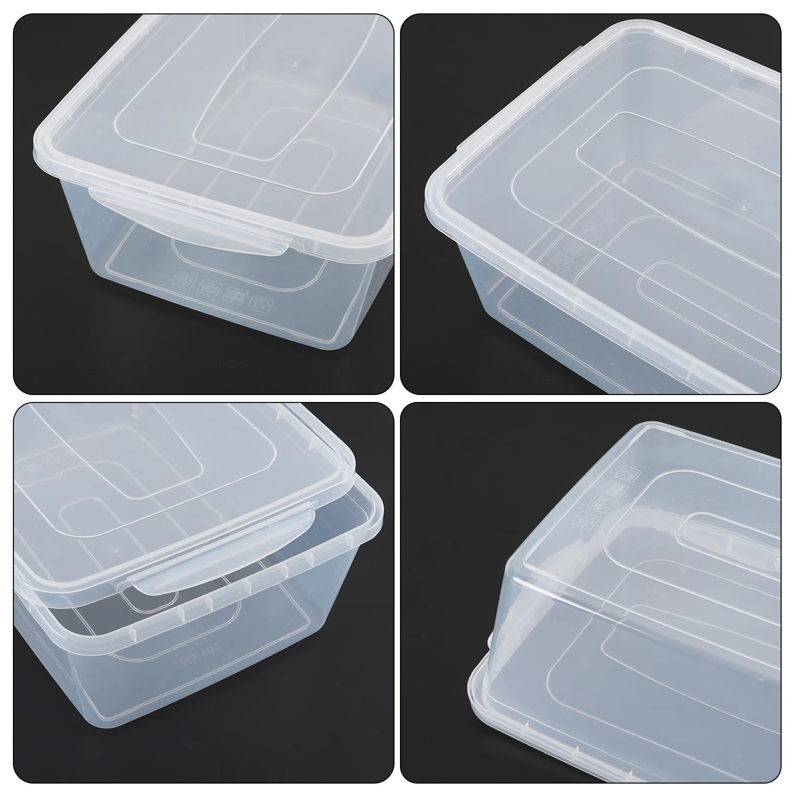 2-Pack Plastic Containers Box with Latching Lid, Stackable Nestable Storage B...